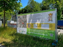Verbindung Wärmenetze: Info am Bauzaun