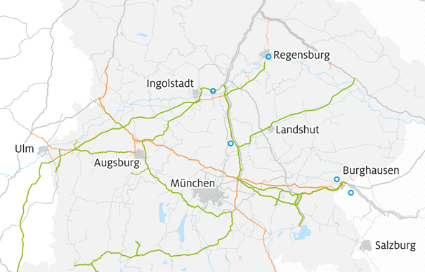 Wasserstoffinfrastruktur in Bayern 2035